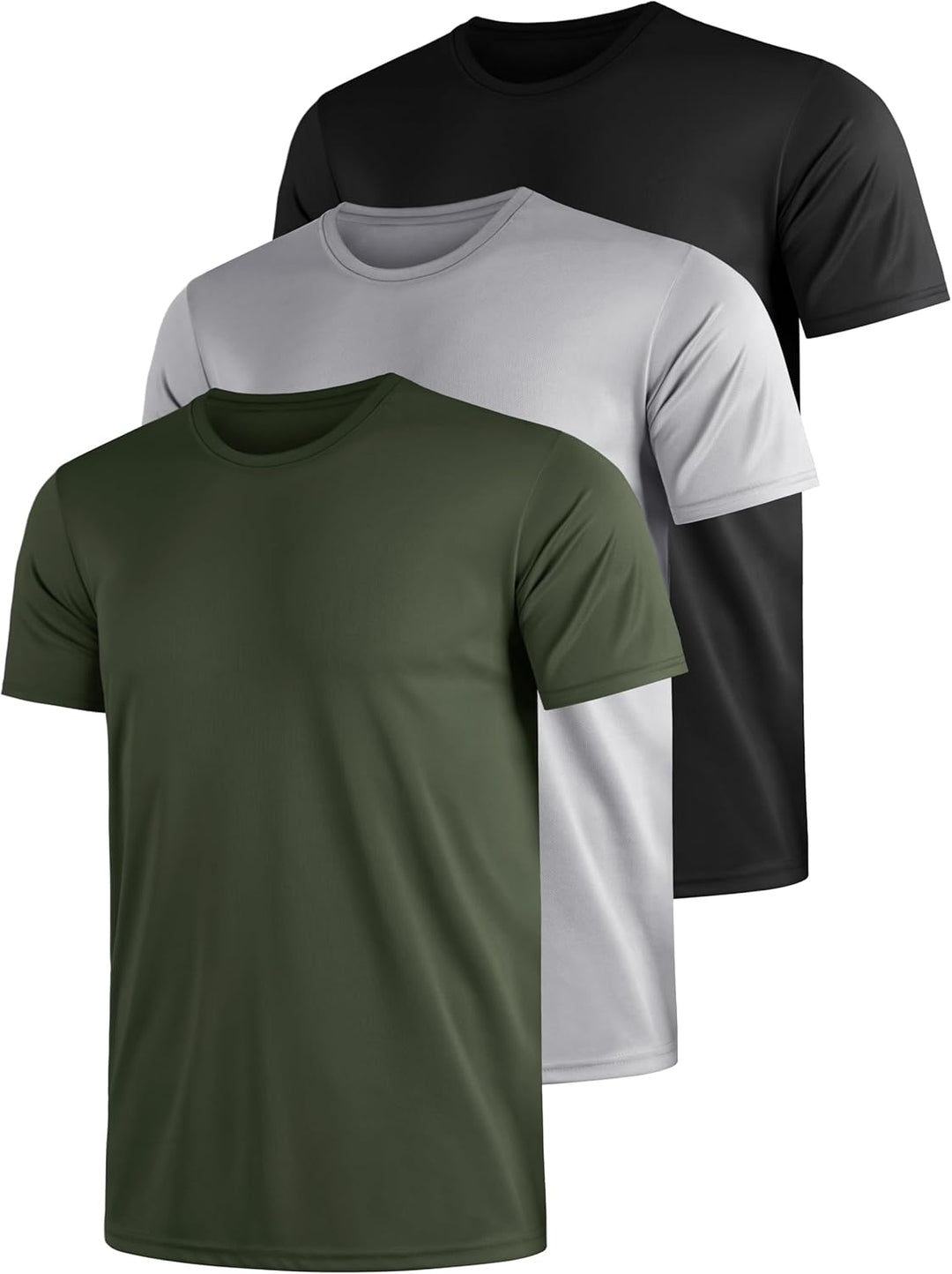 Funktionsshirt Herren Sport T Shirt Kurzarm 3er Pack Atmungsaktiv Männer Tshirt Sportkleidung Workou