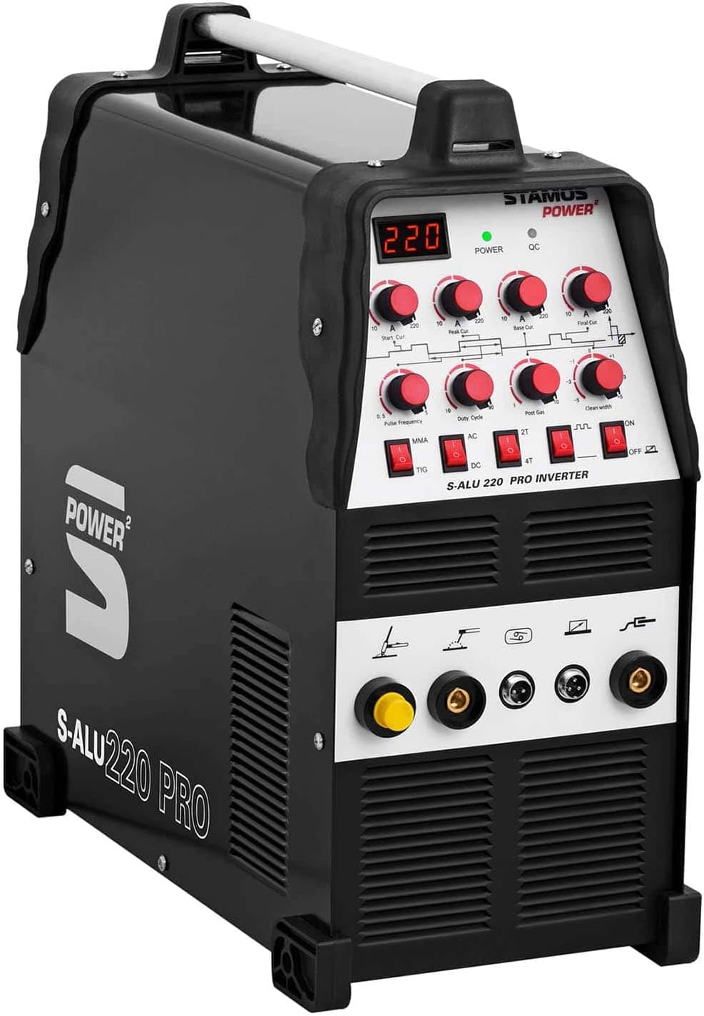 Stamos Welding ALU Schweissgerät WIG AC-DC/MMA E-Hand Inverter S-ALU 220 PRO (220 A / 60% DC, 8 Mete