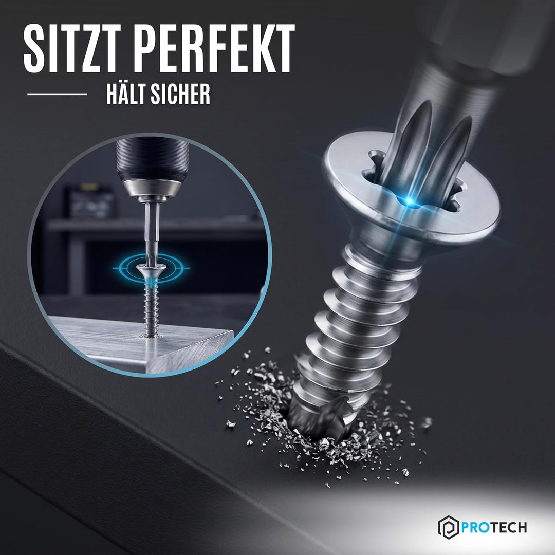 PROTECH 200 Stück Bohrschrauben Form O TORX 4,8x50 DIN 7504 Edelstahl A2 V2A Rostfrei Senkkopf-Schra