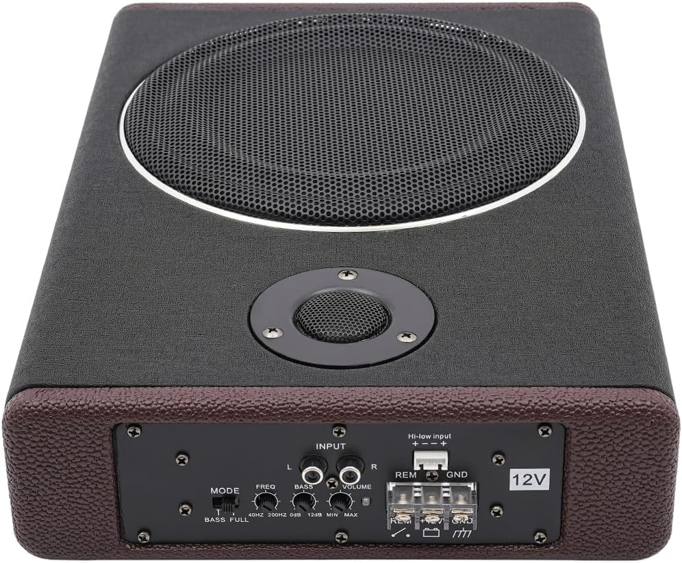 Aktivsubwoofer, 600W Subwoofer Aktiv Powered Untersit, Flacher Lautsprecher mit Verstärker, Car HiFi