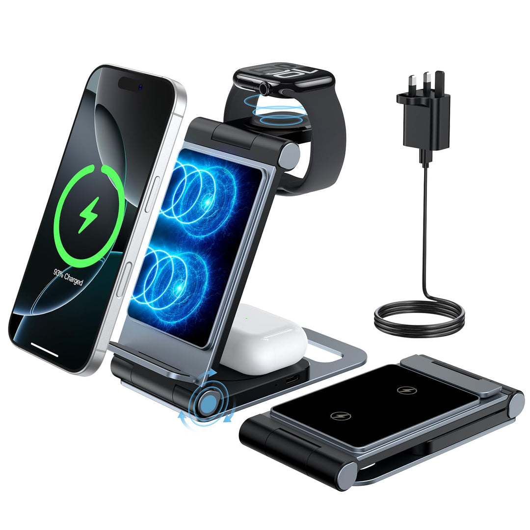3 in 1 Ladestation für Apple Watch und iPhone Faltbare Reise für Apple Wireless Charger für iPhone 1
