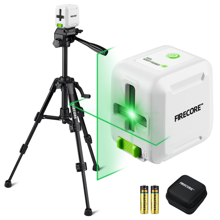 Firecore Kreuzlinienlaser mit mini Stativ, selbstnivellierender Linienlaser mit horizontalen und ver