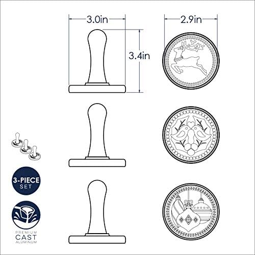 Nordic Ware Keksstempel, silber, Holzgriff, verschiedene Motive, Weihnachtsmotive, NW01236 Yuletide,