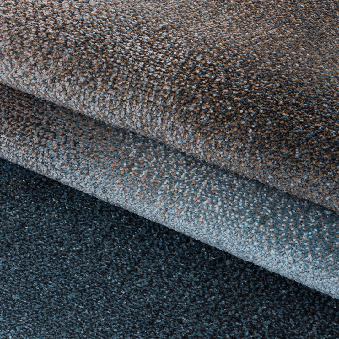 Carpetsale24 Modern Designer Kurzflor Teppich, Abstrakt Meliert Design, Läufer Teppich, Grau - Blau