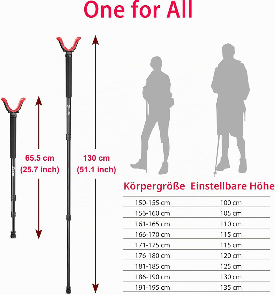Zeadio Einbeinstativ-Schiessstock-Rest mit hochverdichtetem Schaumstoffgriff, verdrehbarem Verriegel