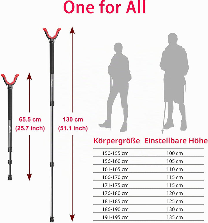 Zeadio Einbeinstativ-Schiessstock-Rest mit hochverdichtetem Schaumstoffgriff, verdrehbarem Verriegel