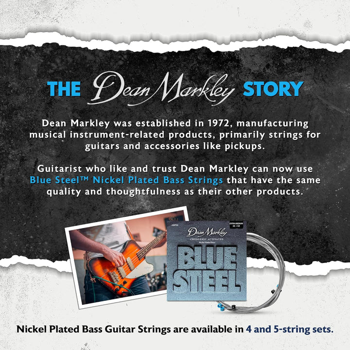DEAN MARKLEY BLUE STEEL BASS GUITAR STRINGS NPS XMED 4STR 50-110 50-110 2675A - Blue Steel NPS Bass