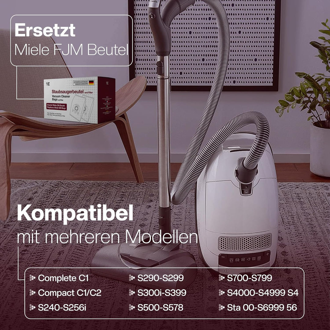 16 Staubsaugerbeutel für Miele Staubsauger [Compact C2 & C1, Complete C1] Ersetzt FJM inkl. 4 Motor-
