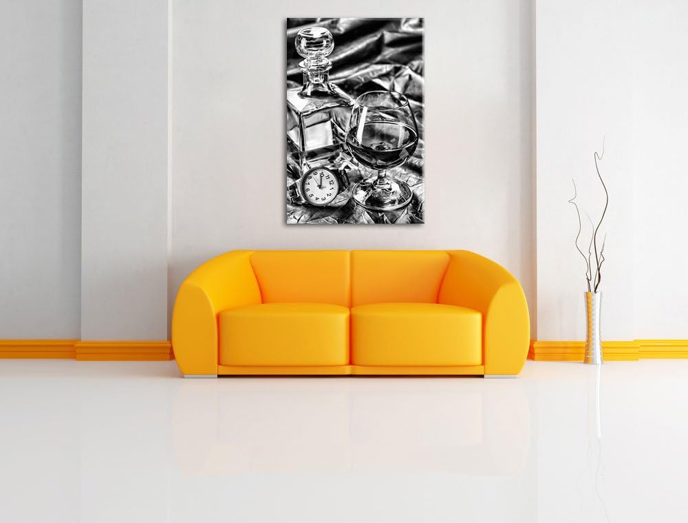 Pixxprint Man Things Whiskey als Leinwandbild/Grösse: 100x70 cm/Wandbild/Kunstdruck/fertig bespannt,