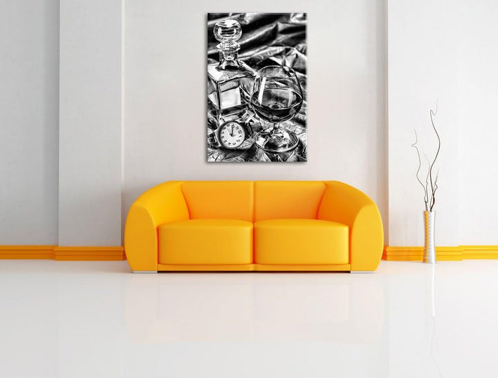 Pixxprint Man Things Whiskey als Leinwandbild/Grösse: 100x70 cm/Wandbild/Kunstdruck/fertig bespannt,