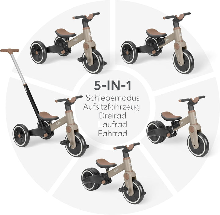 KikkaBoo Flash Dreirad Ab 2 Jahre, 5-in-1 Laufrad Und Dreirad, Umwandelbar Zum Laufrad Oder Fahrrad