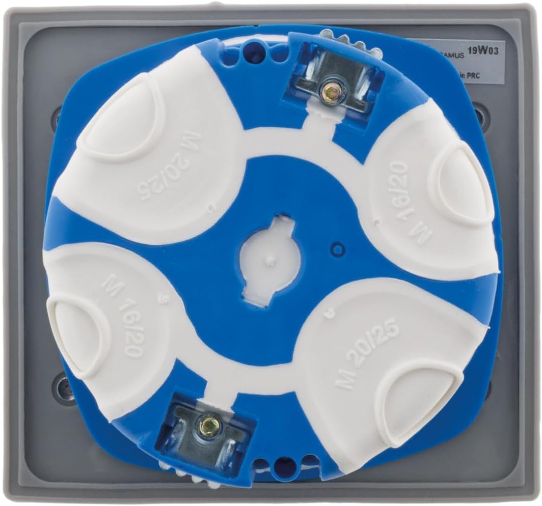 Schuko Bodensteckdose 16 A, gebürstetes Aluminium-Finish, IP44 mit Installationsbox