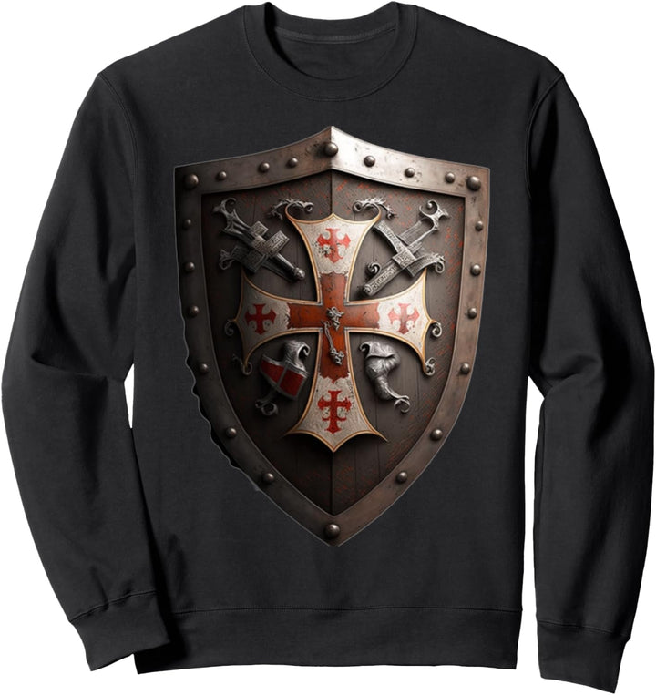 Templer Schild Deus Vult Kreuzzug Ritter Kreuz Tempelritter Sweatshirt