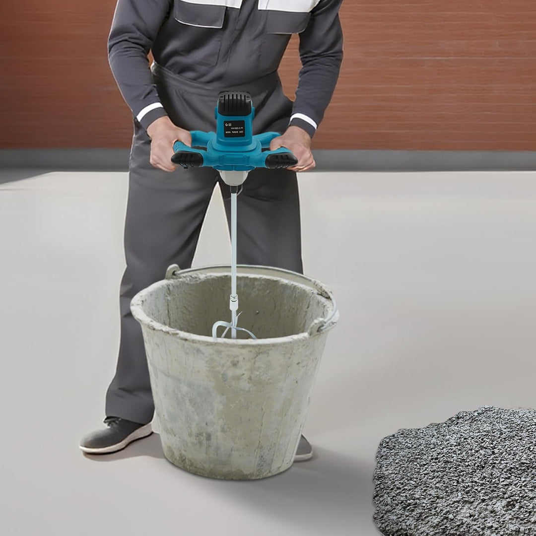 Quirl Mörtelrührer mit 6 Geschwindigkeiten, 1400W Elektro-Betonrührer bis 1200 U/min &amp; Rührwerk für