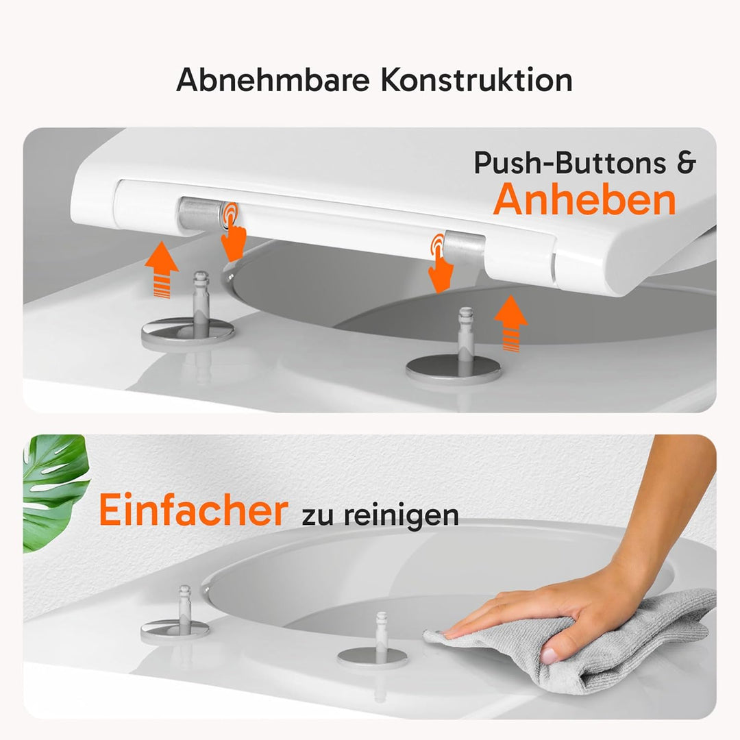 Hochkönig WC-Sitz Weiss – Premium Duroplast mit Softclose & Edelstahl Scharnier – Antibakteriell, ab