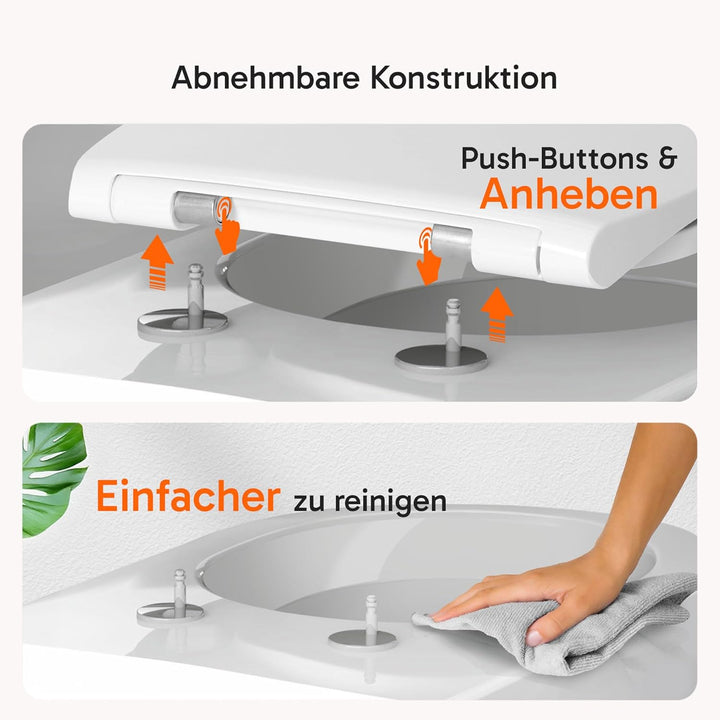 Hochkönig WC-Sitz Weiss – Premium Duroplast mit Softclose & Edelstahl Scharnier – Antibakteriell, ab