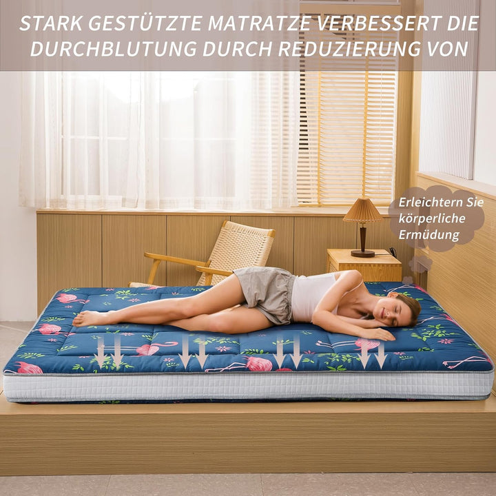 MAXYOYO Futon Matratze, Gepolsterte Japanische Bodenmatratze Gesteppte Bett Matratzenauflage, Extra