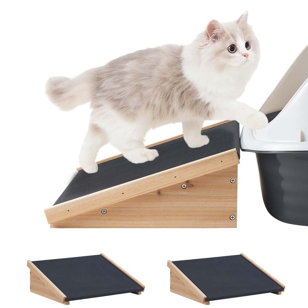 unipaws Hundetreppe 2er Pack, rutschfeste Hunderampe mit Gummioberfläche, Sanfte Einstiegshilfe für