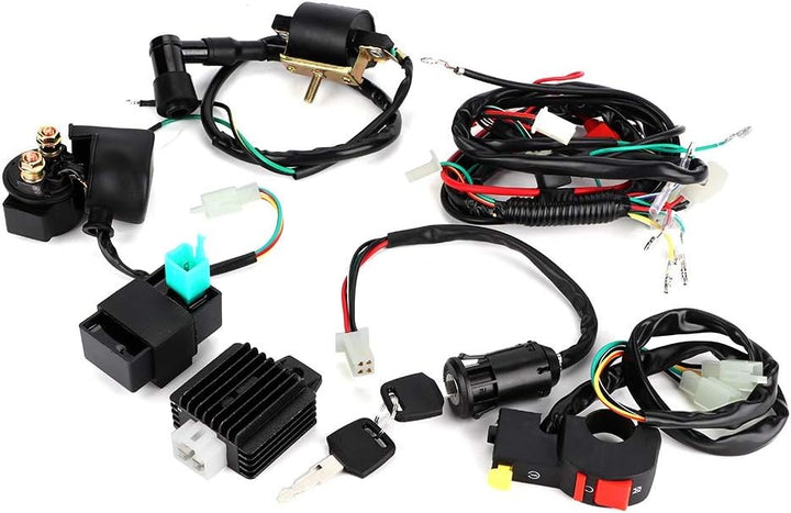 Motorstartkabelbaum,110cc wiring harness kompletter Kickstart-Motorkabelbaumsatz für modifizierte 11