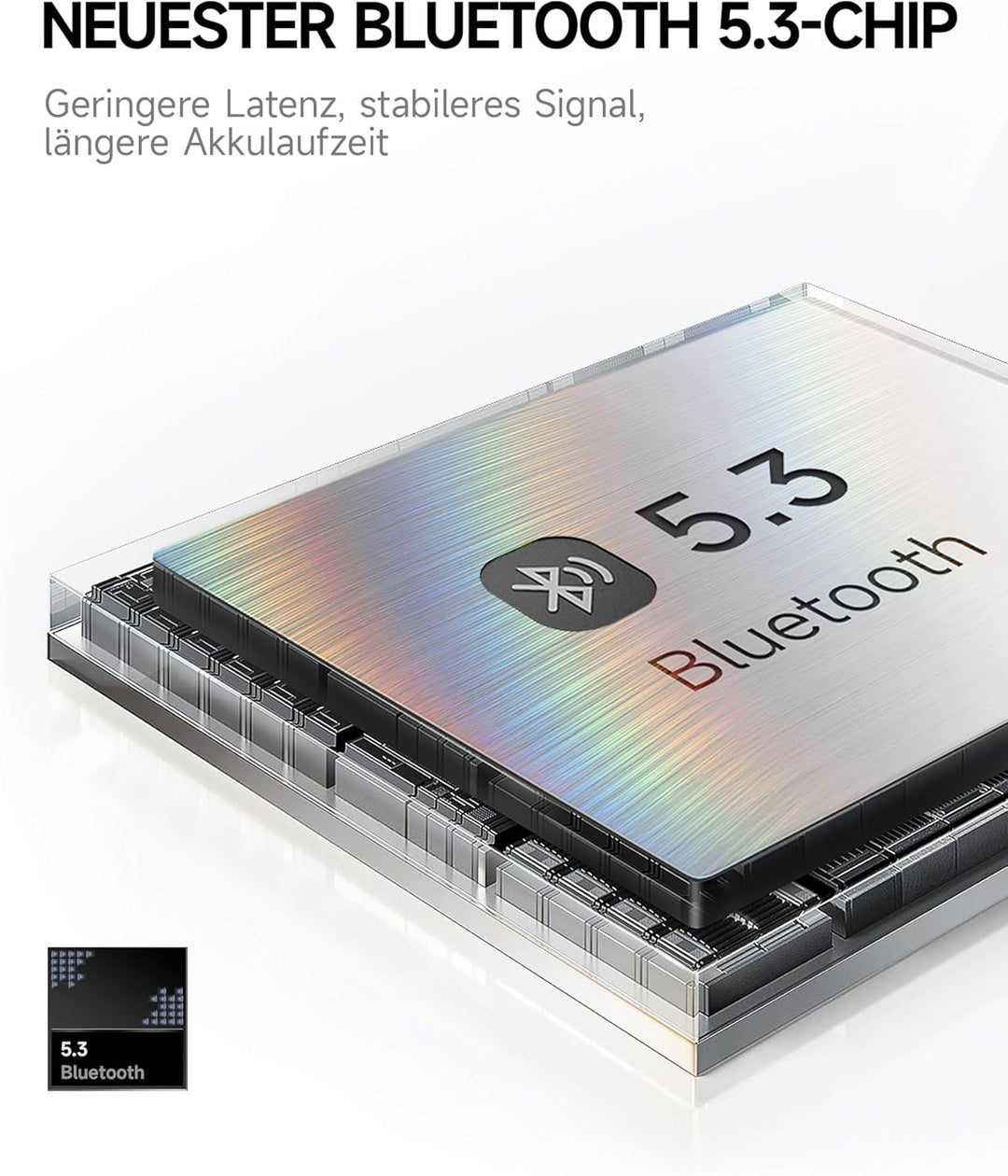 Picun B8 Kopfhörer, kabellos, Bluetooth, 120H Bluetooth-Kopfhörer über Ohr mit 3EQ-Musikmodi, Freisp