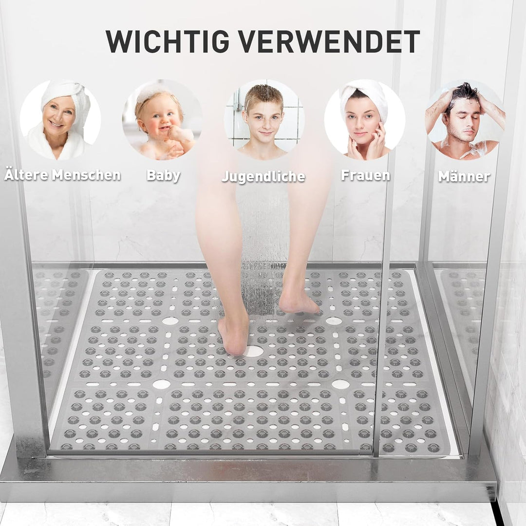 XIYUNTE Gross Duschmatte rutschfest Anti Schimmel - 70x70cm XL Quadratische rutschfeste Duschmatten