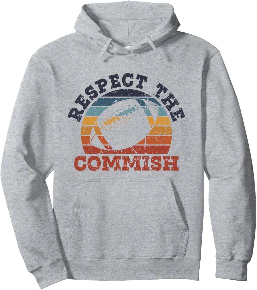 Respect the Commish Fantasy Fussball Commissioner Vintage Pullover Hoodie