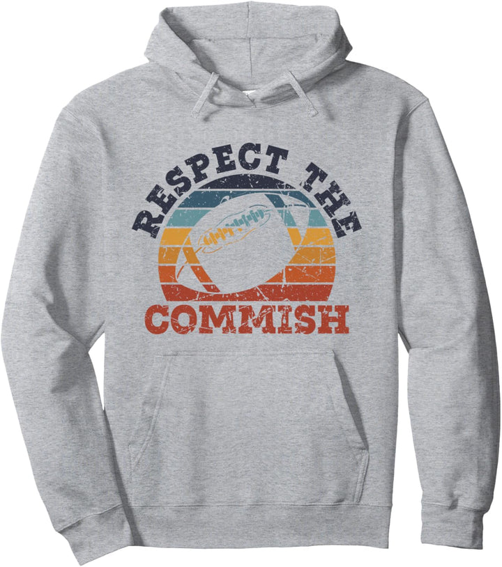 Respect the Commish Fantasy Fussball Commissioner Vintage Pullover Hoodie