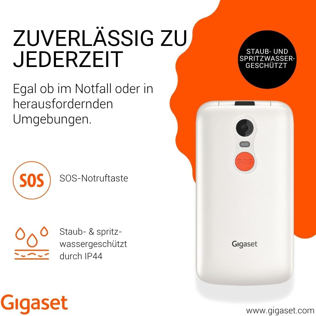 Gigaset GL595 Flip-Mobiltelefon – einfache Bedienung für Senioren, grosse Tasten & SOS-Notruftaste –