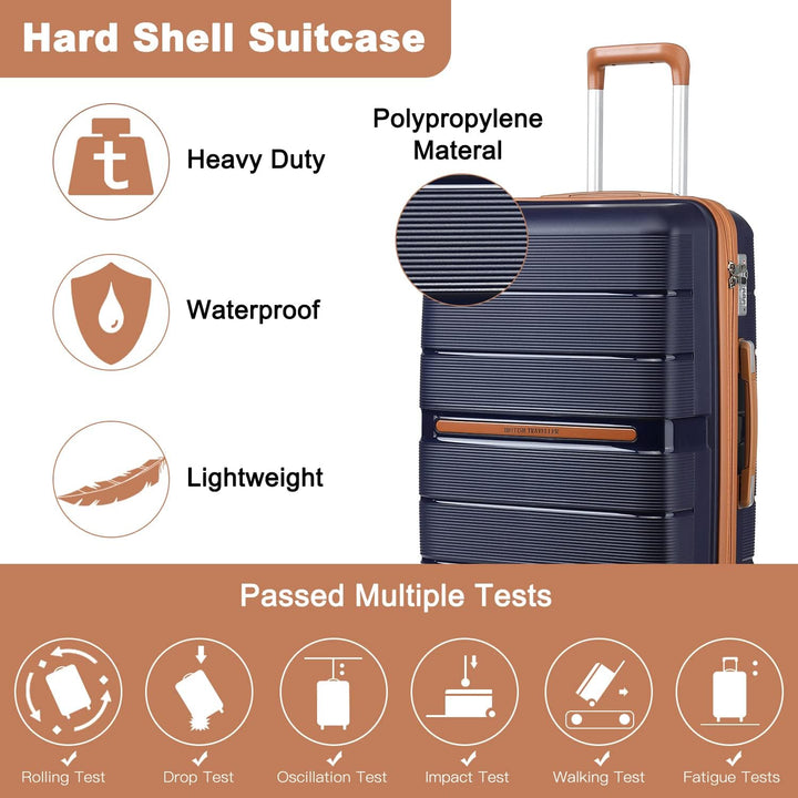 British Traveller Koffer Trolleys Set Hartschalenkoffer Reisekofferset 100% PP Handgepäck Rollkoffer