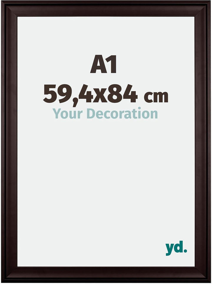 yd. Your Decoration - Bilderrahmen DIN A1 59,4x84 cm - Bilderrahmen aus Holz mit Acrylglas - Antiref