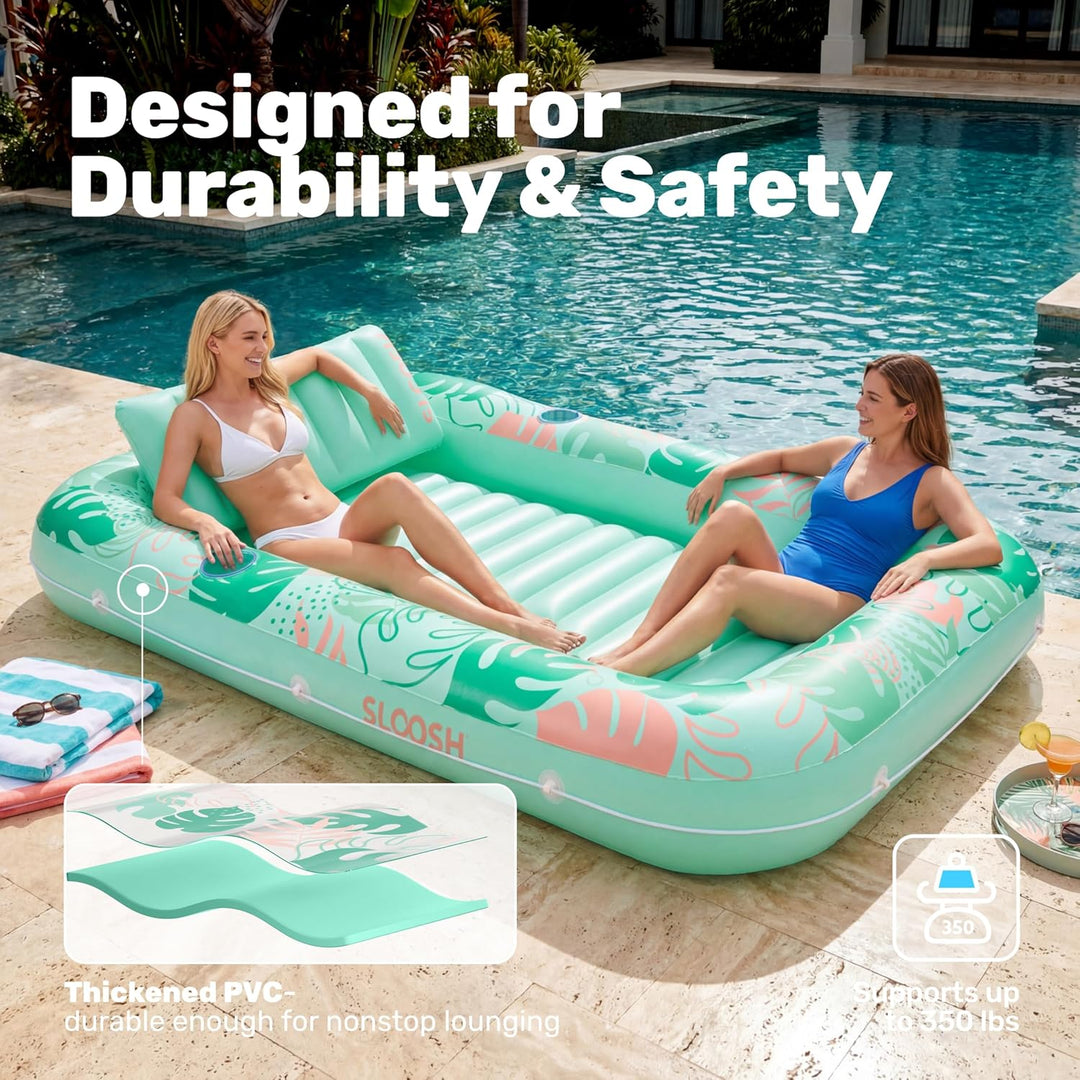 SLOOSH Aufblasbare Tanning Pool, 70" x 46"/ 85" x 57" Grosse aufblasbarer Luftmatratze für Erwachsen