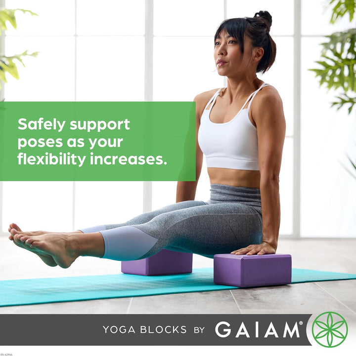 KRETIX Gaiam Essentials Yoga-Block (2er-Set) - stützende, weiche, rutschfeste Schaumstoffoberfläche