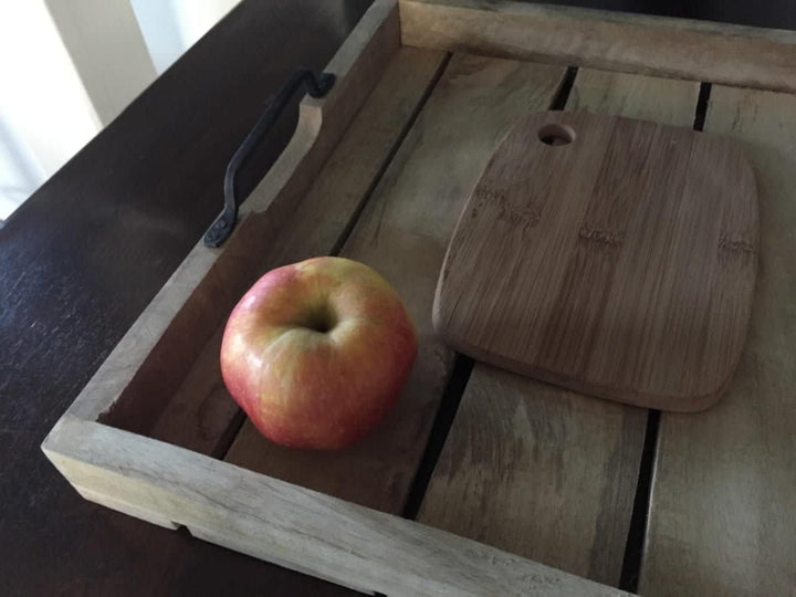 LS-LebenStil XXL Mango-Holz Serviertablett 56x39x8cm Griff-Tablett Betttisch Betttablett Holztablett