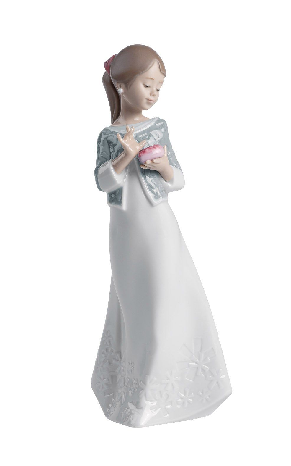 NAO 02001588 Dekofigur/Porzellanfigur A Gift from The Heart, Mädchen mit Geschenk