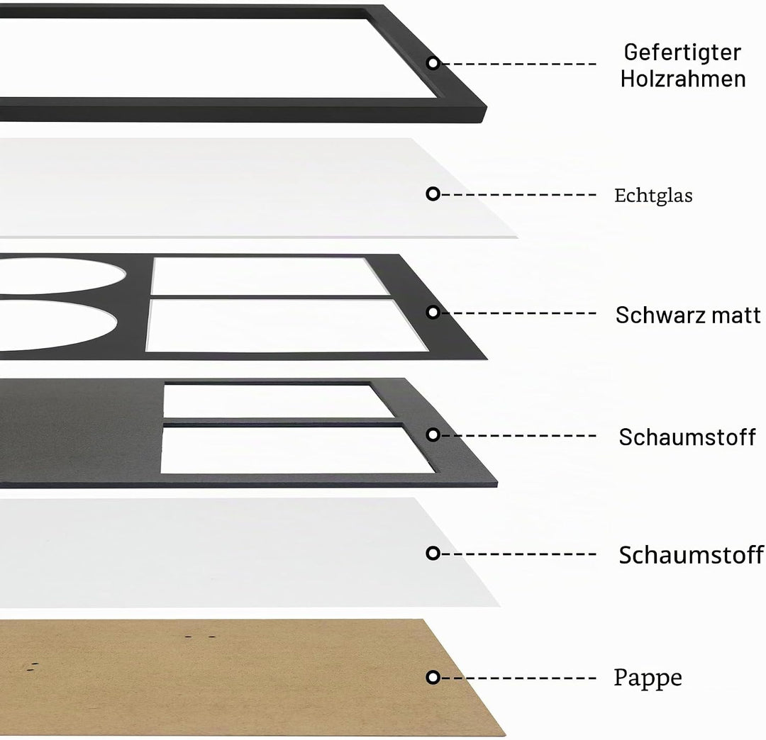 FramePro Doppel-CD Musikrahmen Schaukasten Display 36x32,5 cm Disc und CD Box Echtglas mit Eva Schau