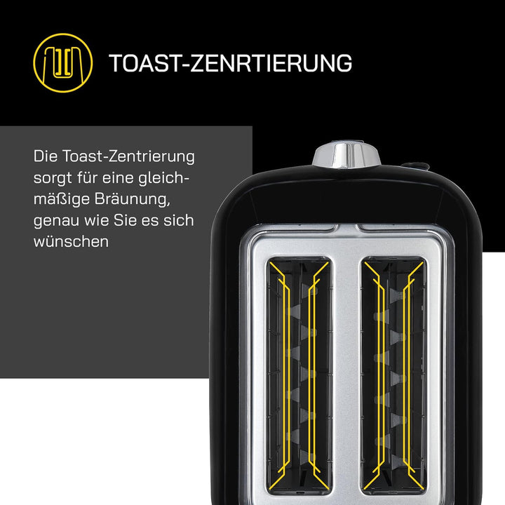 2-Scheiben-Toaster TOAST 3300 C | Integrierter Brötchenaufsatz | Toast-Zentrierung | Perfektes Toast