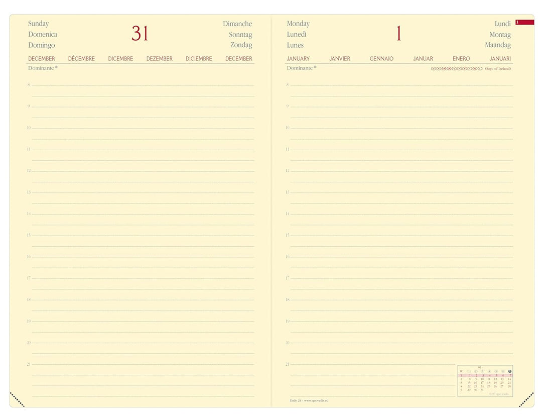 DAILY 24 PREST vz ML Silk schwarz El 2027: Kalender im Schreibtischformat
