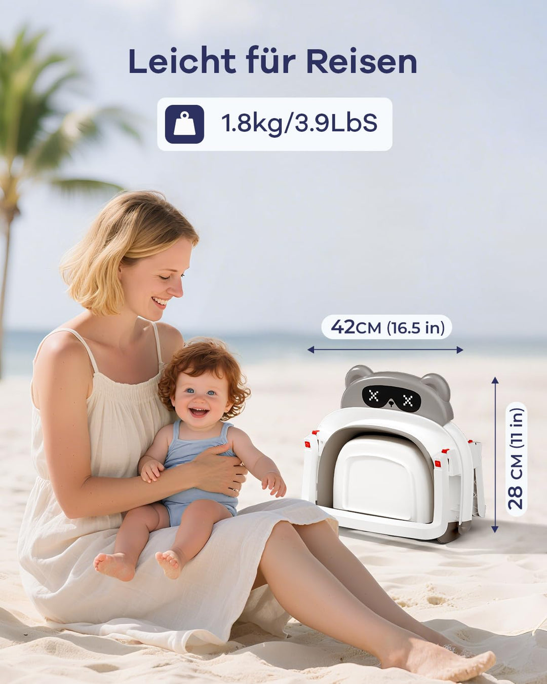 COOSEYA Baby Badewanne mit Gestell für 0-18 Monate, Faltbare Babybadewanne mit Stützpolster und Temp