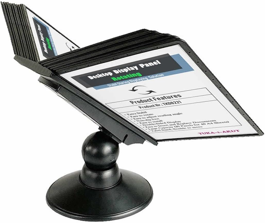 TUKA-i-AKUT 20 Sichttafeln Tisch-Sichttafel Aufsteller 360° Drehbar und Neigungswinkel Verstellbar,