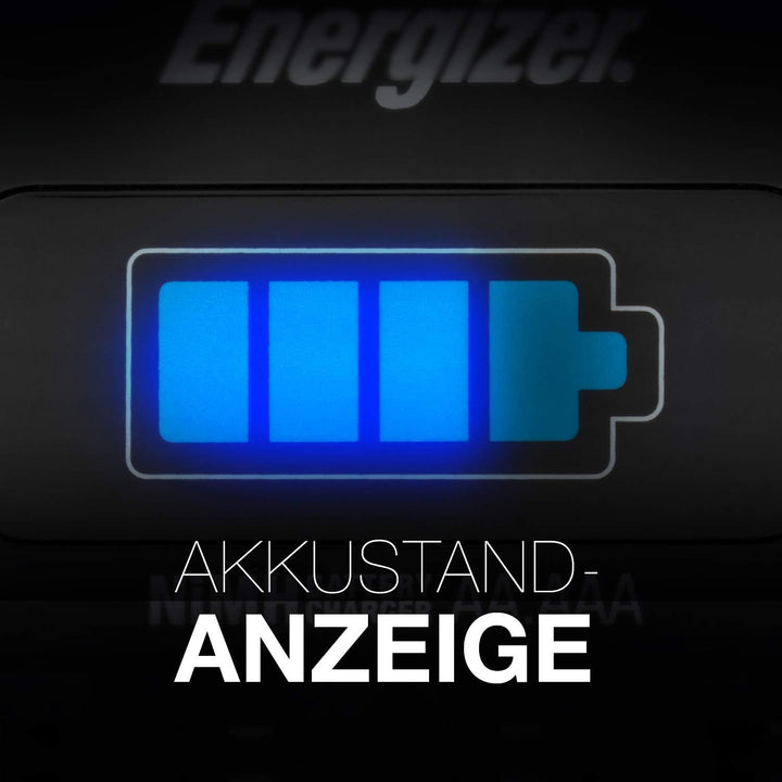 Energizer Recharge 1-Stunden Akku Ladegerät für wiederaufladbare Batterien der Grössen AA und AAA 1-