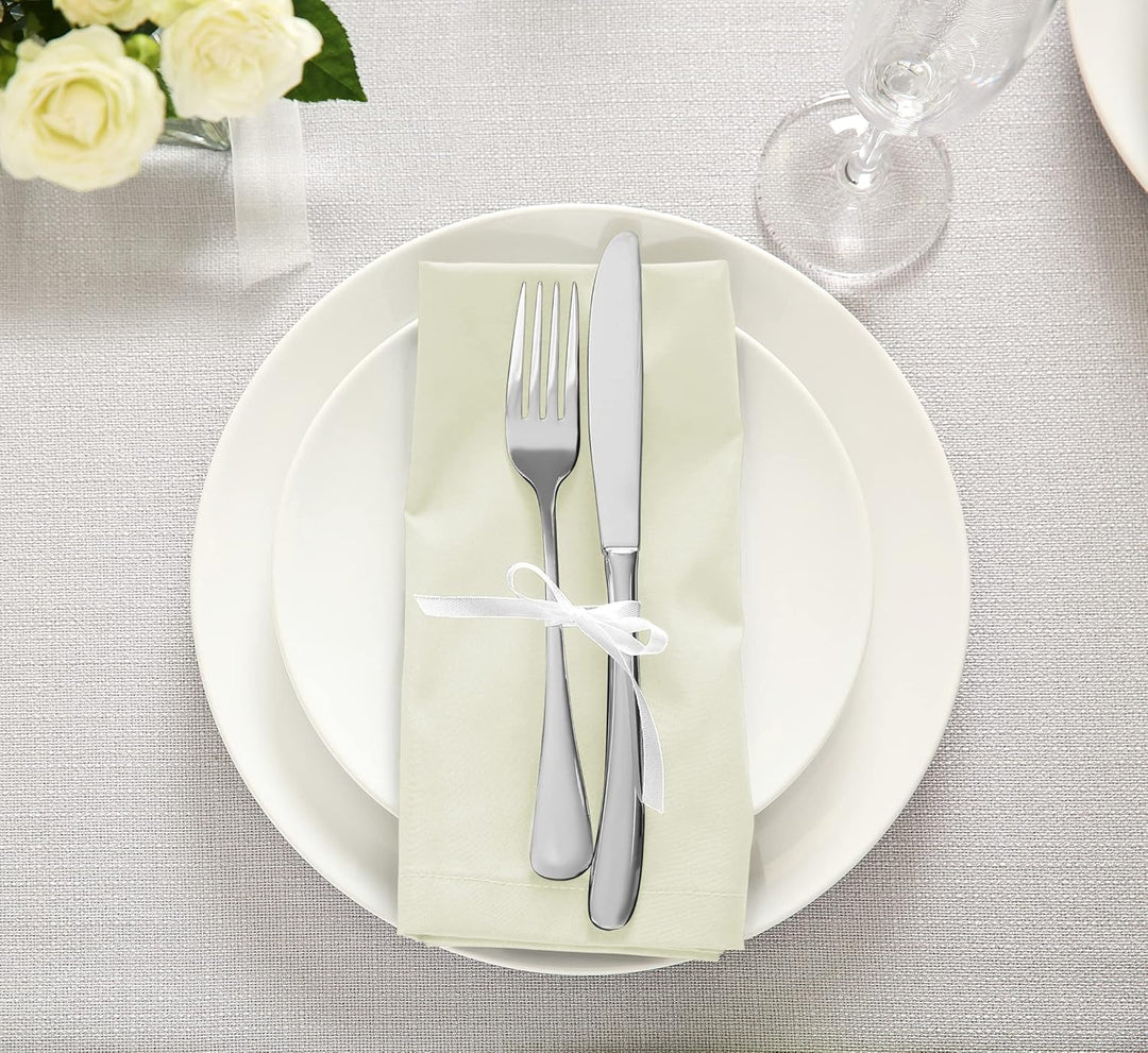 Utopia Küchentuch-Servietten [12er Pack, Elfenbein] 46x46 cm Waschbare Tischservietten für Hotel, Mi