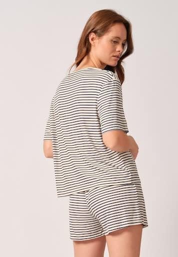 Skiny Damen Pyjamaoberteil 36 Nightblue Stripes, 36 Nightblue Stripes