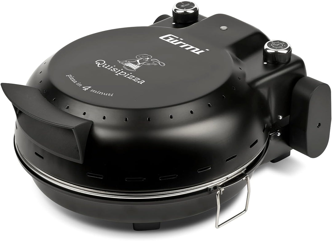 Girmi FP50 Pizzaofen "Quisipizza", 1800 W, 420°C, Kalte Aussenwände, Abnehmbare Schamottsteinplatte