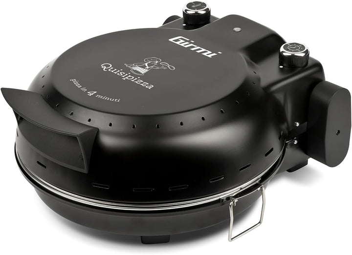 Girmi FP50 Pizzaofen "Quisipizza", 1800 W, 420°C, Kalte Aussenwände, Abnehmbare Schamottsteinplatte