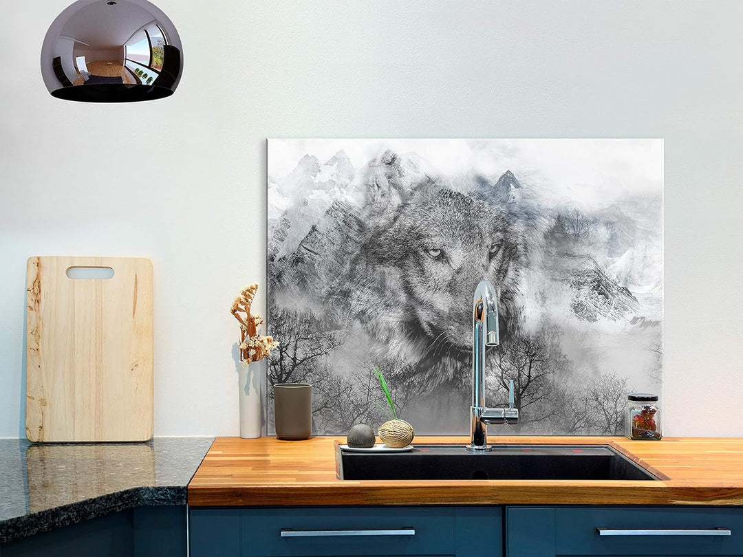 murando Spritzschutz Glas für Küche 80x60 cm Küchenrückwand Küchenspritzschutz Fliesenschutz Glasbil