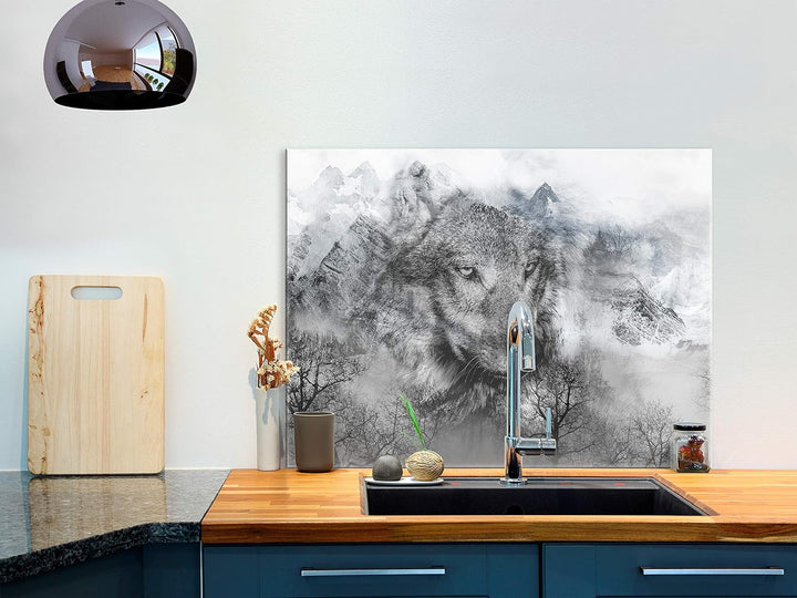 murando Spritzschutz Glas für Küche 80x60 cm Küchenrückwand Küchenspritzschutz Fliesenschutz Glasbil