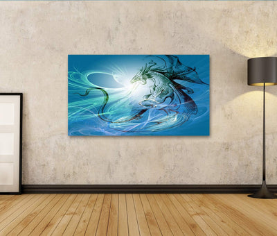 Bild auf Leinwand Farbe Von Einem Drachen Wandbild Poster Kunstdruck Bilder Format: 100x57cm, Format