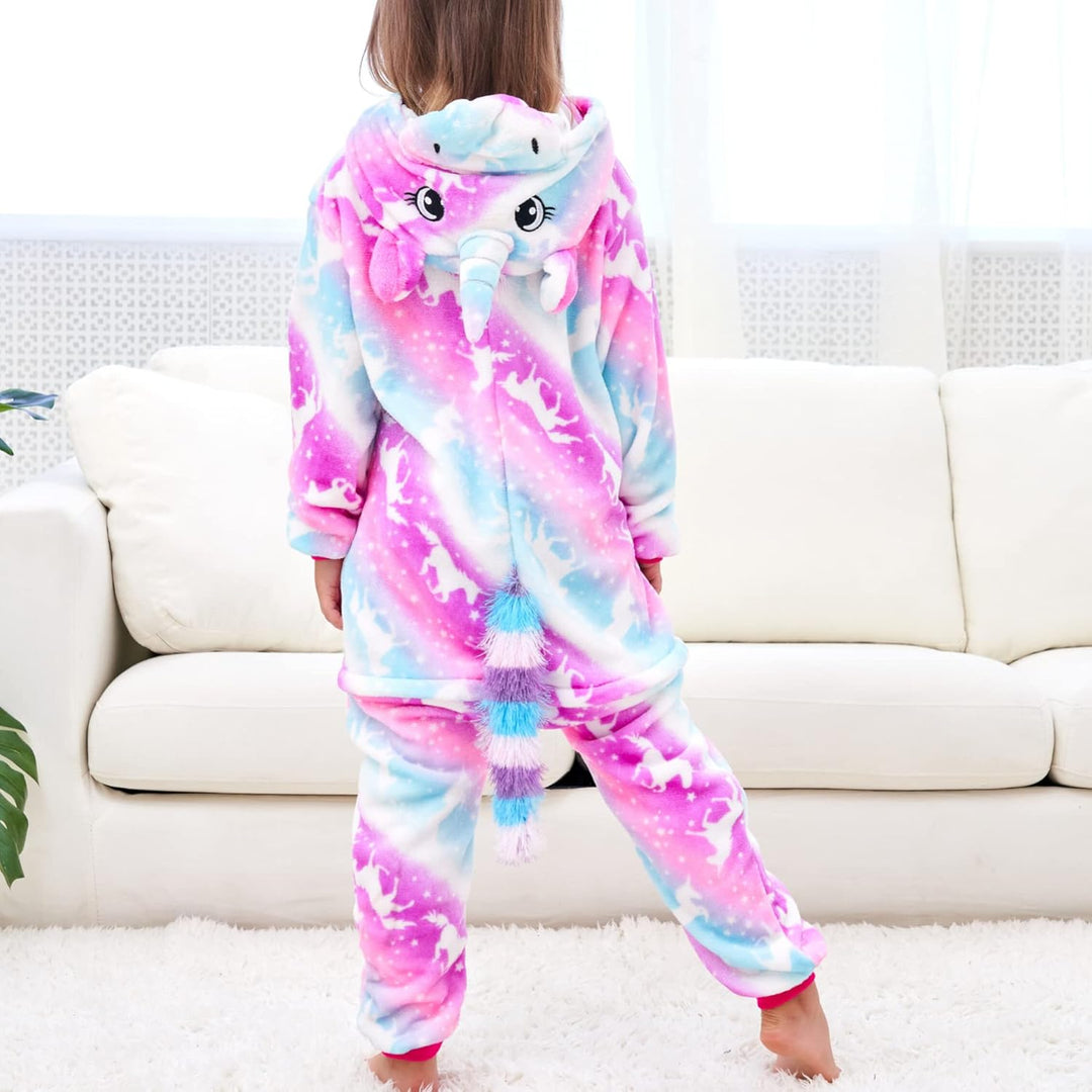 Weiche Einhorn Schlafstrampler Strampelanzug Einhorn Schlafoveralls für Mädchen 4-5 Jahre Rosa/Lila