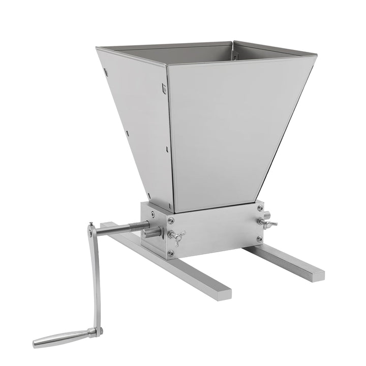Getreidemühle Manuell, Edelstahl Schrotmühle Getreidebrecher Für Mahlen Gerste Weizen, Silber