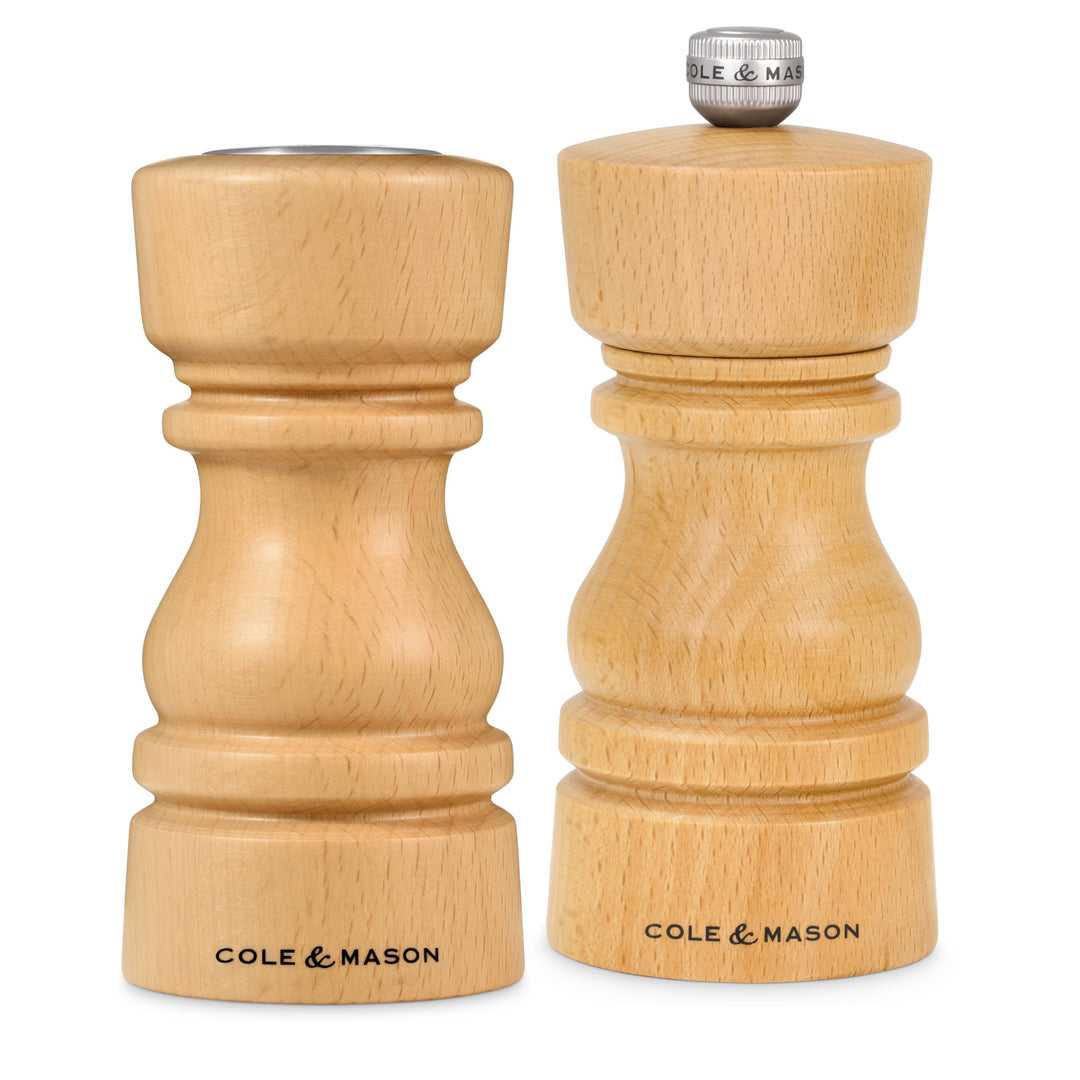 Cole & Mason London Salz- und Pfefferstreuer & Mühlen-Geschenkset, 130 mm / 5" Mühle aus natürlichem